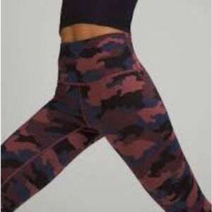 lululemon athletica fast free tight ll heritage 365 Camo high rise - brown black